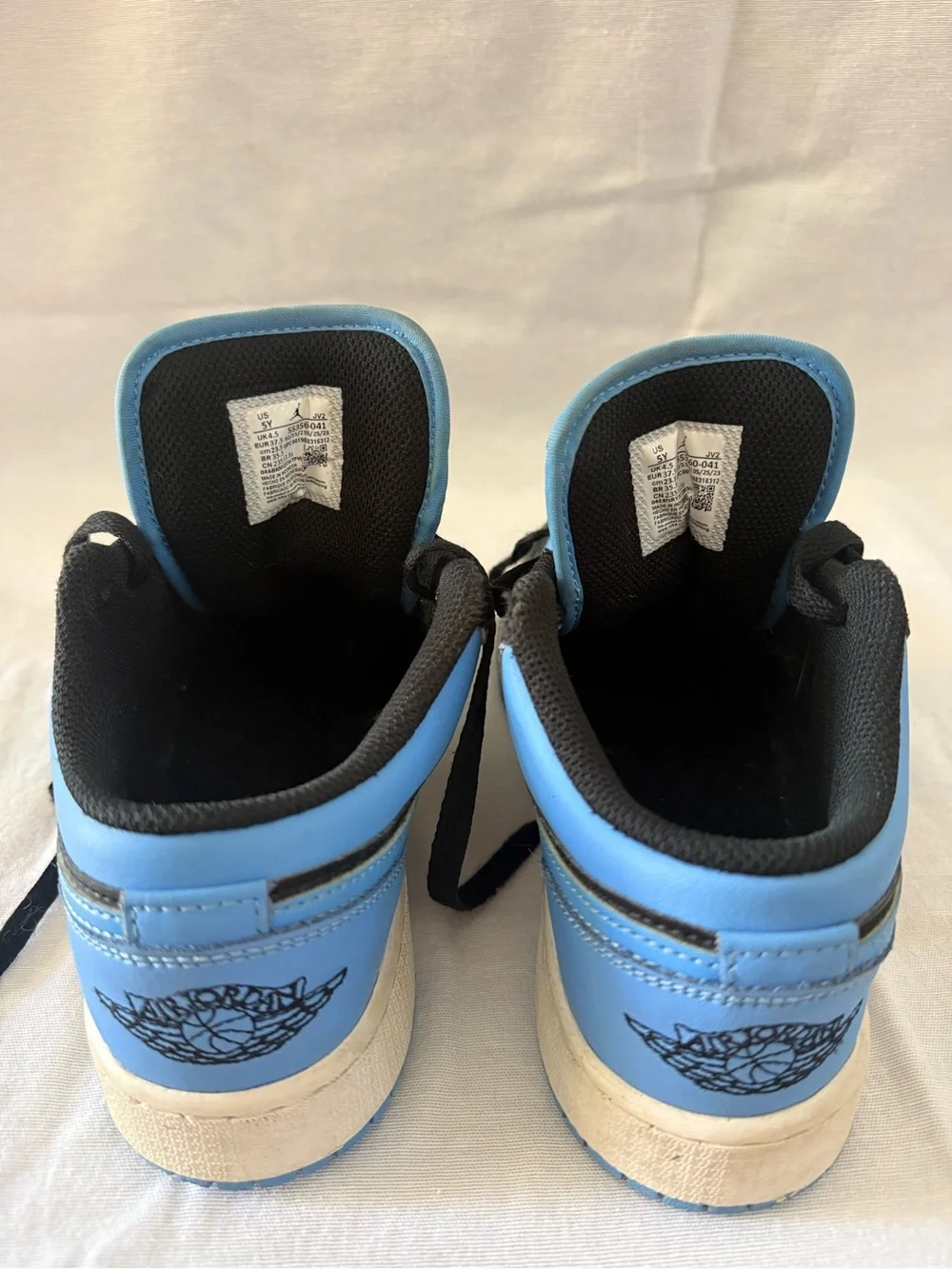 Kids Black and Light Blue Low-Top Sneakers